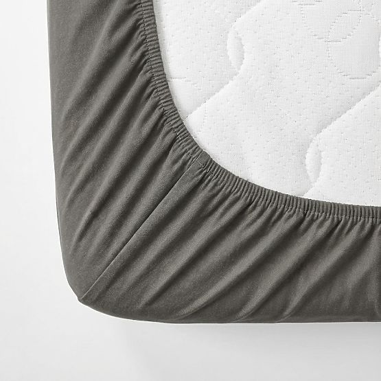 Drap-housse en coton 180x80 cm - gris foncé