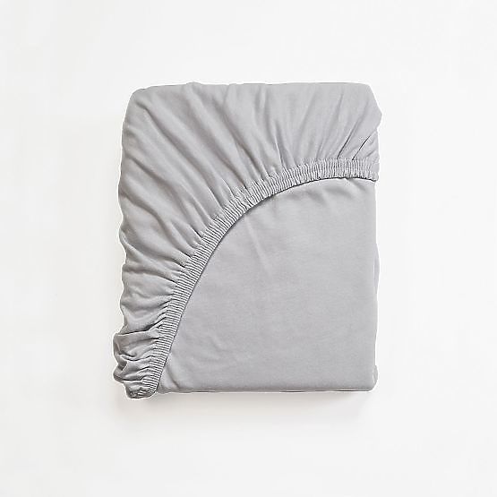 Drap housse en coton 200x80 cm - gris