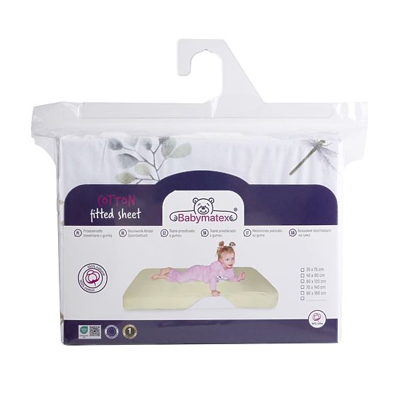 Drap-housse en coton avec élastique - Libellules (120x60 cm)