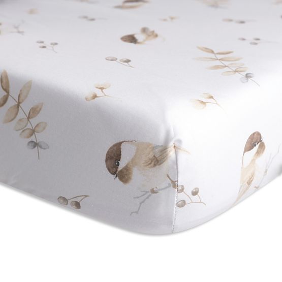 Drap-housse en coton avec élastique - Moineaux (140x70 cm)