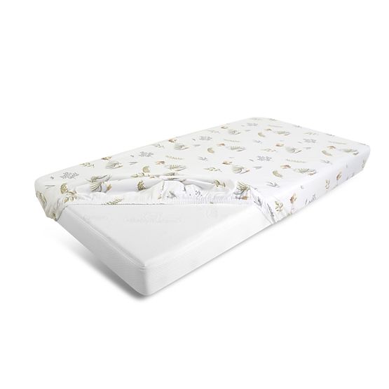 Drap-housse en coton avec élastique - Petites oies (120x60 cm)