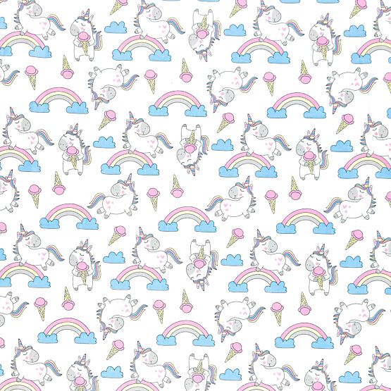 Drap-housse en coton - licornes