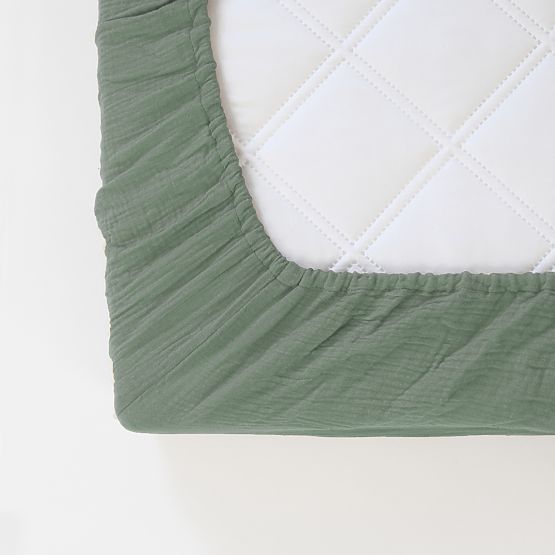 Drap-housse en mousseline Ourbaby 160x80 cm - vert