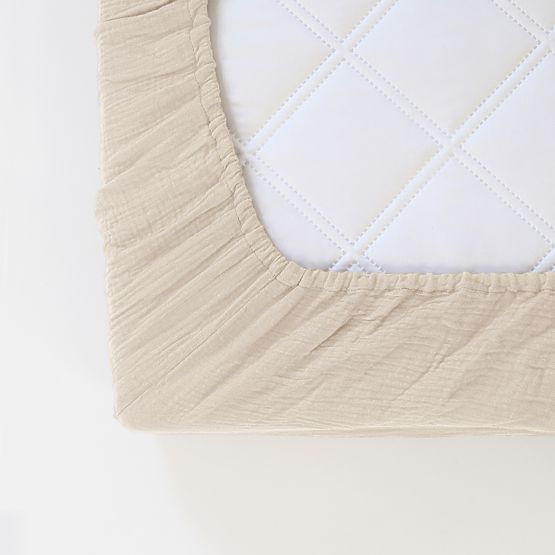Drap-housse en mousseline Ourbaby 200x90 cm - écru