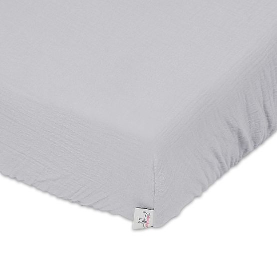 Drap mousseline 140x70 gris clair