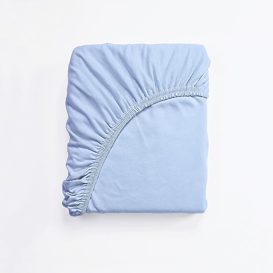 Drap plat en coton 200x80 cm - bleu clair