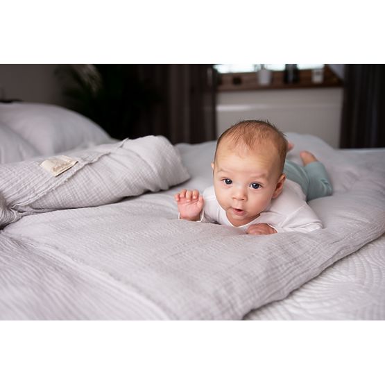 Draps mousseline 135x100 + 40x60 gris clair