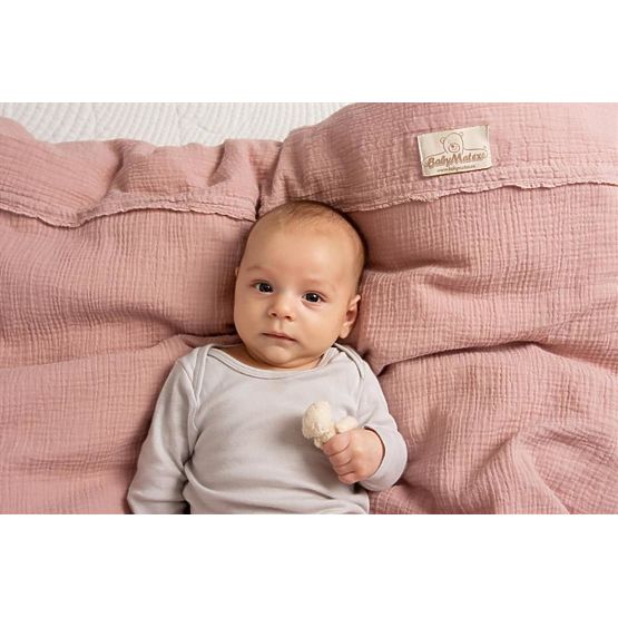 Draps mousseline 135x100 + 40x60 rose