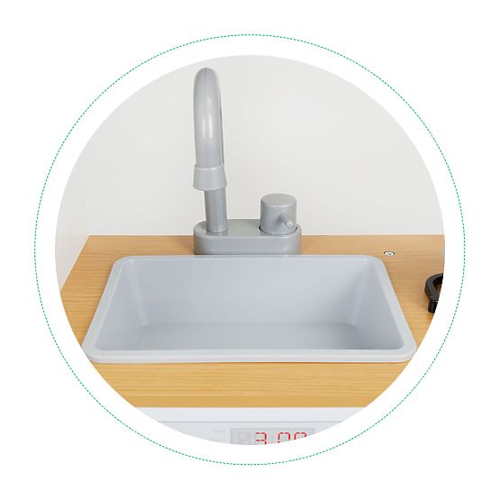 Cuisine en bois pour enfants avec lumière LED + casseroles ECOTOYS