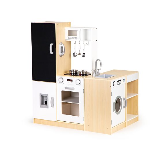 Cuisine en bois pour enfants segments indépendants XXL tableau + LED ECOTOYS