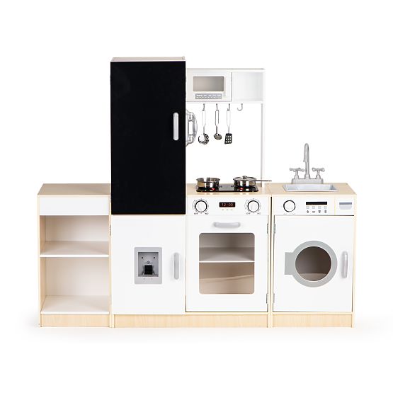 Cuisine en bois pour enfants segments indépendants XXL tableau + LED ECOTOYS