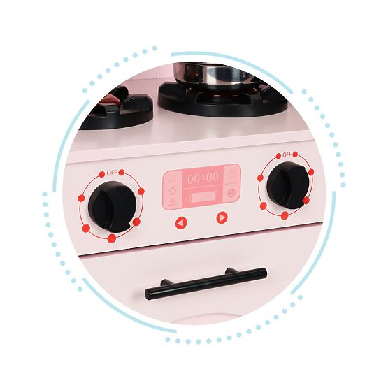 Cuisine en bois pour enfants four brûleurs micro-ondes accessoires ECOTOYS