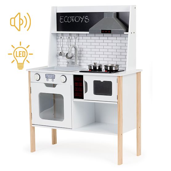 Cuisine en bois pour enfants + sons et lumières ECOTOYS