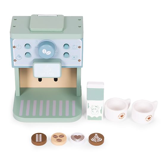 Machine à café en bois pour enfants, ensemble barista 8 pièces ECOTOYS
