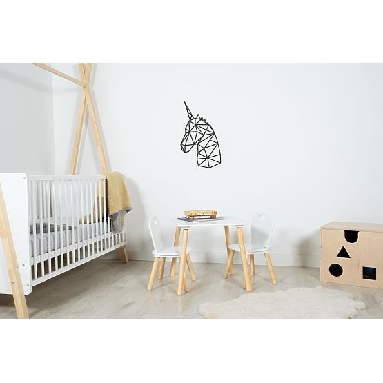 Tableau géométrique en bois - Licorne - différentes couleurs Couleur: noire