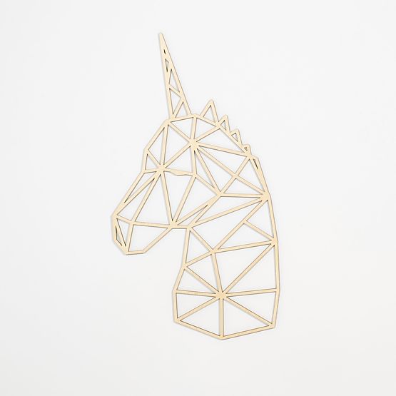 Tableau géométrique en bois - Licorne - différentes couleurs Couleur: naturel