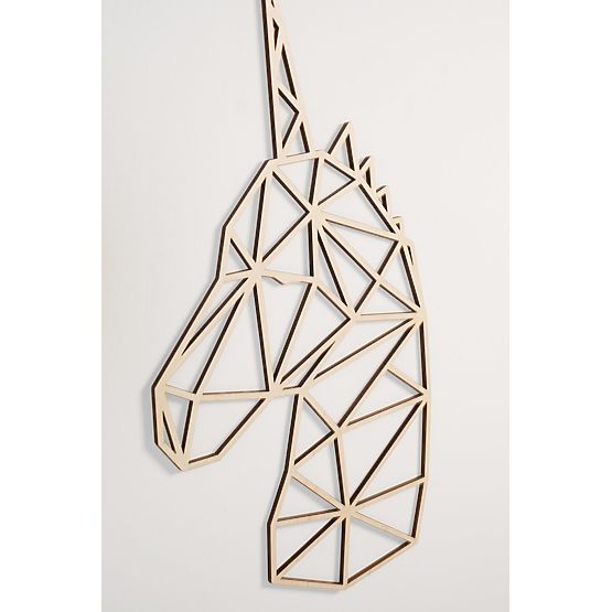 Tableau géométrique en bois - Licorne - différentes couleurs Couleur: naturel