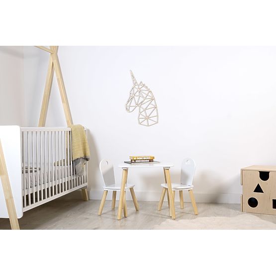 Tableau géométrique en bois - Licorne - différentes couleurs Couleur: naturel