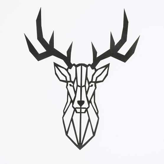 Tableau géométrique en bois - Cerf 1 - différentes couleurs Couleur: noire