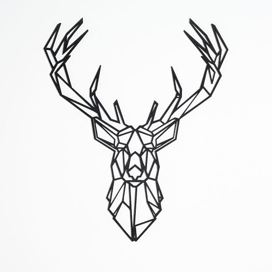 Tableau géométrique en bois - Cerf 2 - différentes couleurs Couleur: noire