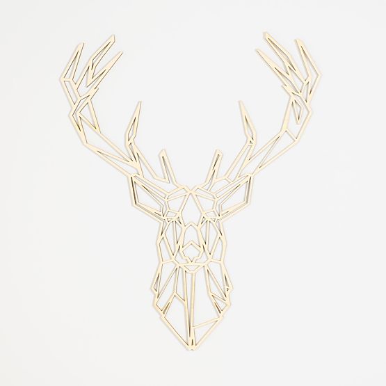 Tableau géométrique en bois - Cerf 2 - différentes couleurs