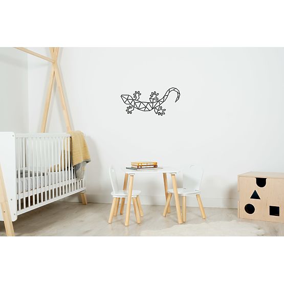 Tableau géométrique en bois - Lézard - différentes couleurs Couleur: noire