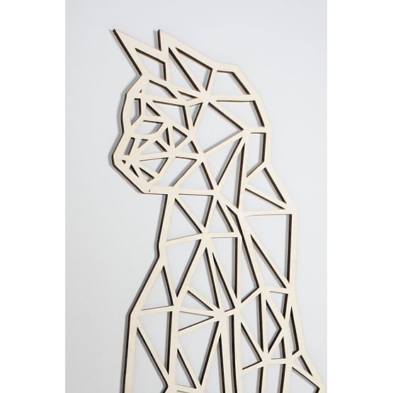 Tableau géométrique en bois - Chat - différentes couleurs Couleur: naturel