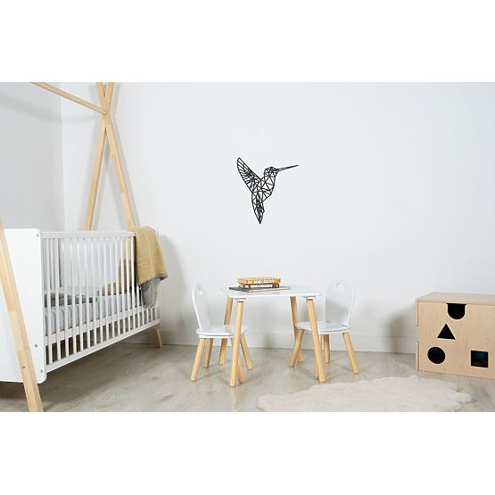 Tableau géométrique en bois - Colibri - différentes couleurs Couleur: noire