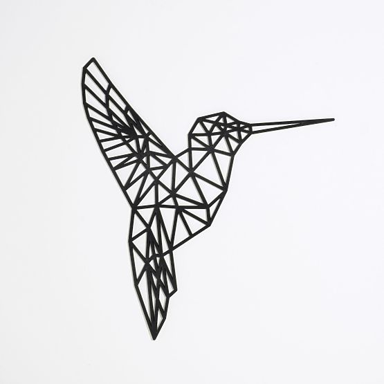 Tableau géométrique en bois - Colibri - différentes couleurs Couleur: noire