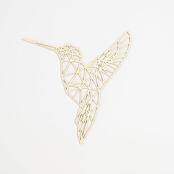 Tableau géométrique en bois - Colibri - différentes couleurs Couleur: naturel