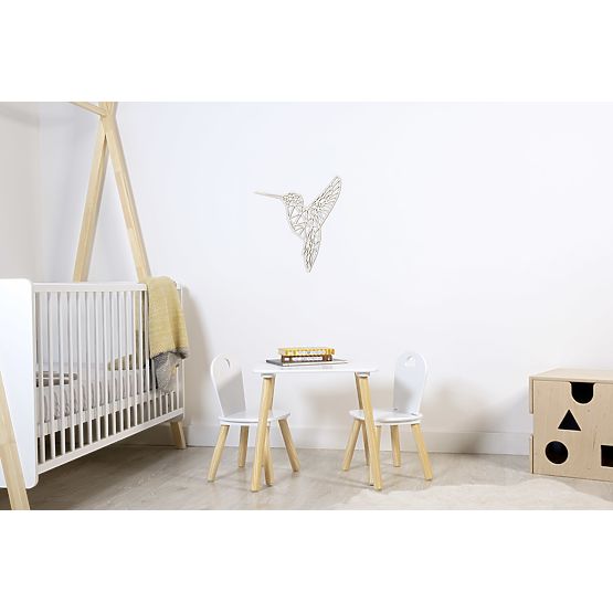 Tableau géométrique en bois - Colibri - différentes couleurs Couleur: naturel