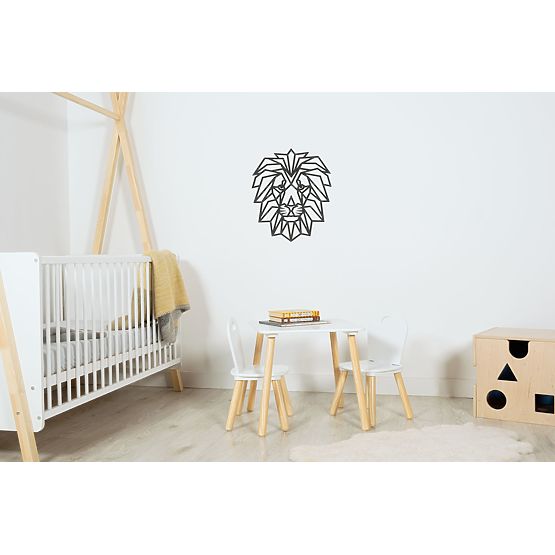 Tableau géométrique en bois - Lion - différentes couleurs Couleur: noire
