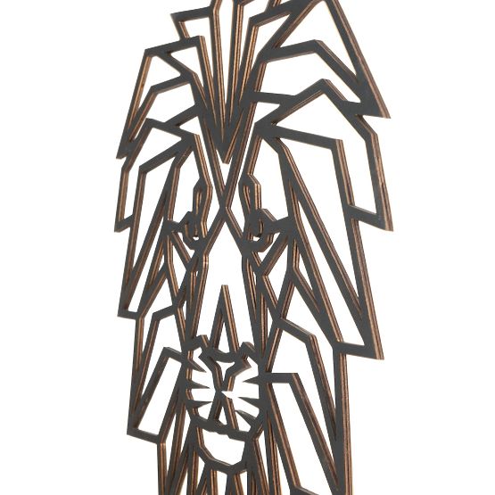 Tableau géométrique en bois - Lion - différentes couleurs Couleur: noire