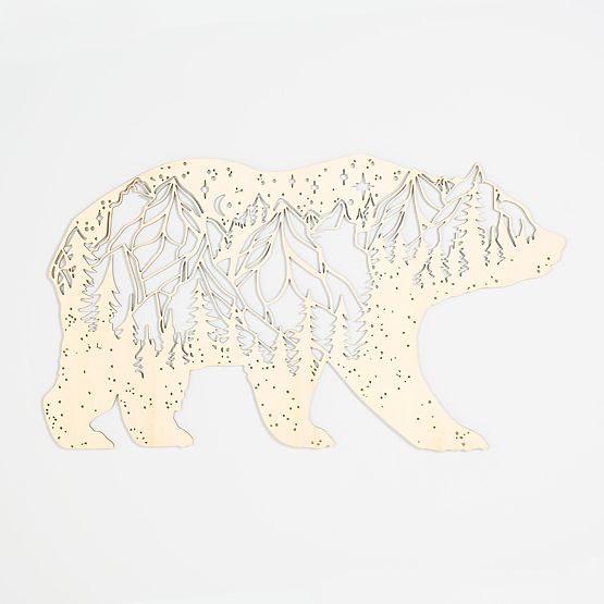 Peinture géométrique en bois - Bear Mountains - différentes couleurs Couleur: naturel