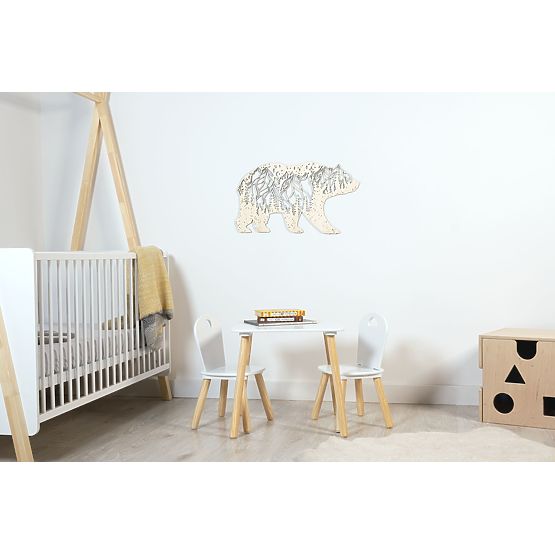 Peinture géométrique en bois - Bear Mountains - différentes couleurs Couleur: naturel