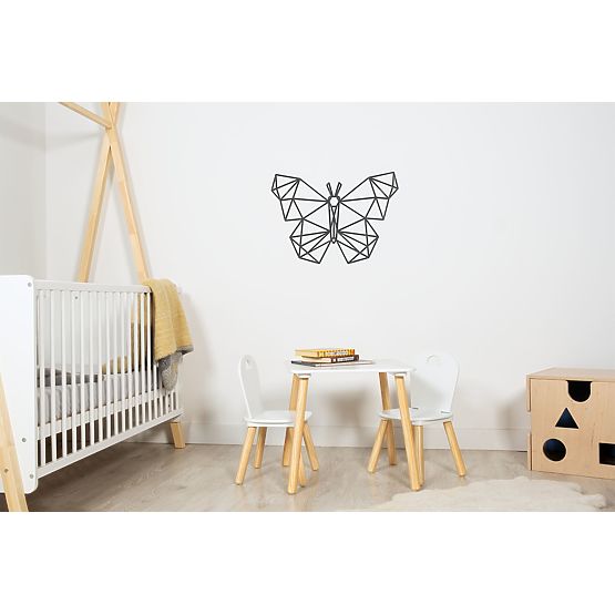 Tableau géométrique en bois - Papillon - différentes couleurs Couleur: noire