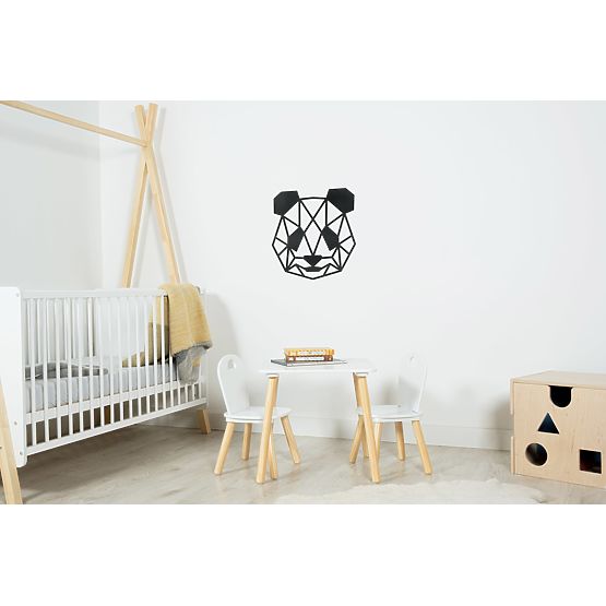 Tableau géométrique en bois - Panda - différentes couleurs Couleur: noire