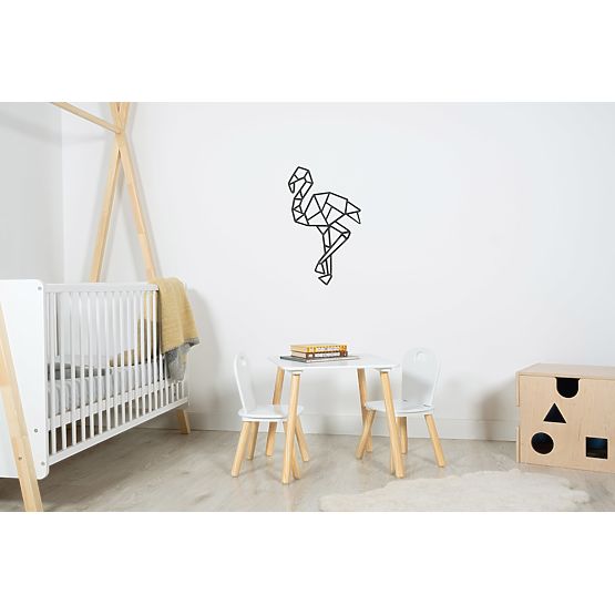 Tableau géométrique en bois - Flamant rose - différentes couleurs Couleur: noire