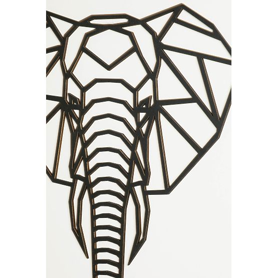 Tableau géométrique en bois - Éléphant - différentes couleurs Couleur: noire
