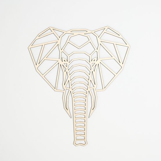 Tableau géométrique en bois - Éléphant - différentes couleurs Couleur: naturel