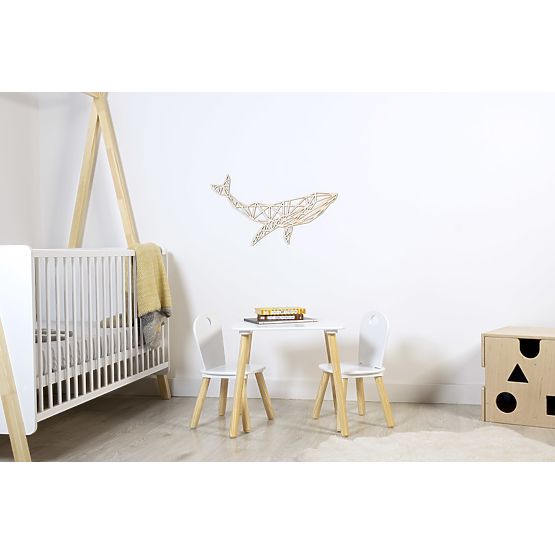 Tableau géométrique en bois - Baleine - différentes couleurs Couleur: naturel