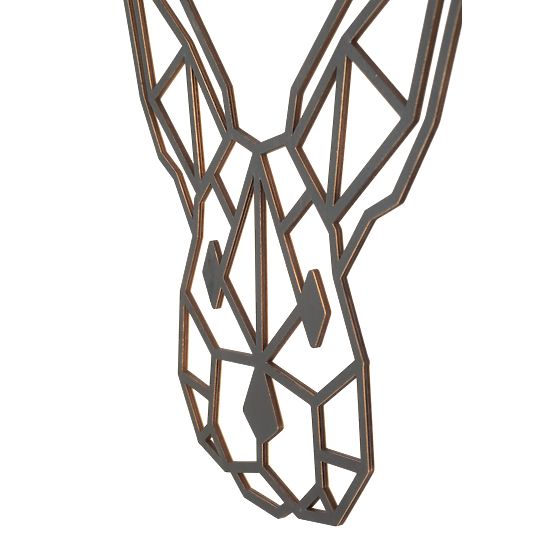 Tableau géométrique en bois - Lièvre - différentes couleurs