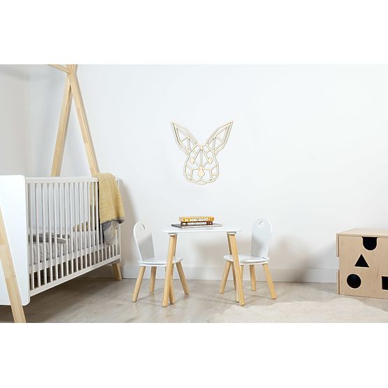 Tableau géométrique en bois - Lièvre - différentes couleurs Couleur: naturel