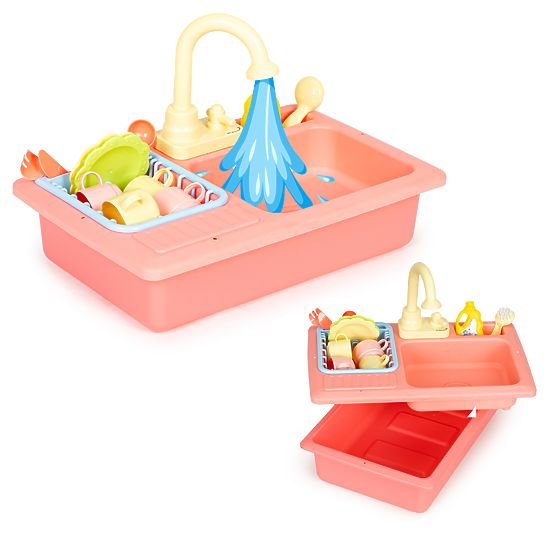 Évier avec robinet rempli d'eau 12 accessoires jouet pour enfants