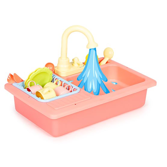 Évier avec robinet rempli d'eau 12 accessoires jouet pour enfants