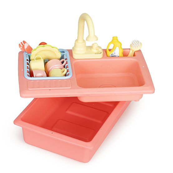 Évier avec robinet rempli d'eau 12 accessoires jouet pour enfants