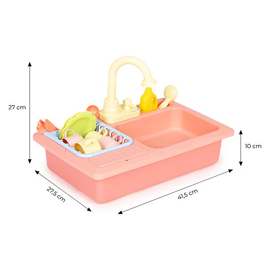 Évier avec robinet rempli d'eau 12 accessoires jouet pour enfants