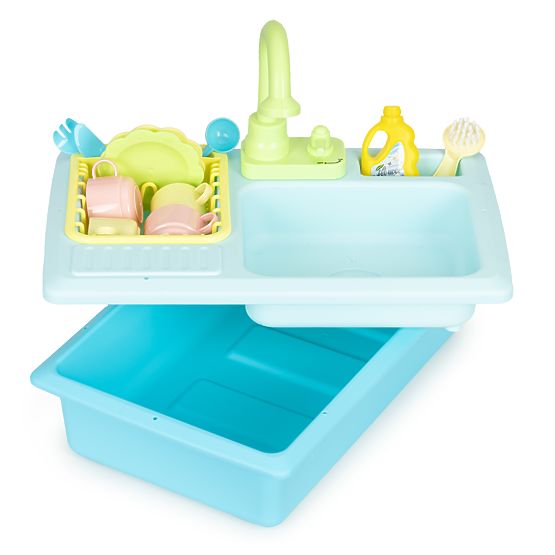 Évier avec robinet rempli d'eau 12 accessoires jouet pour enfants