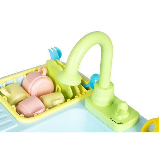 Évier avec robinet rempli d'eau 12 accessoires jouet pour enfants