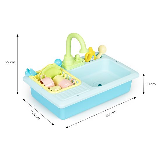 Évier avec robinet rempli d'eau 12 accessoires jouet pour enfants